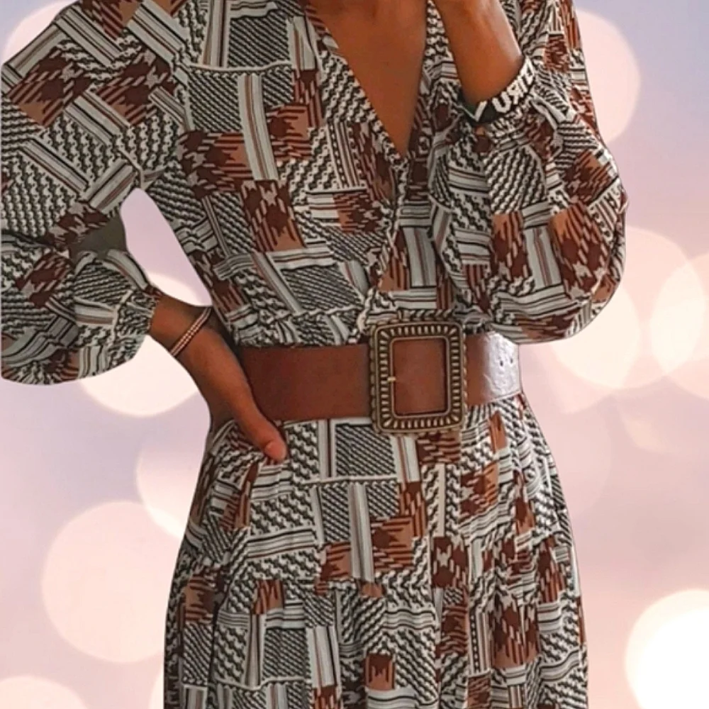 Wide western brown faux leather boho chunky bronze buckle waist retro belt - Picture 13 of 14